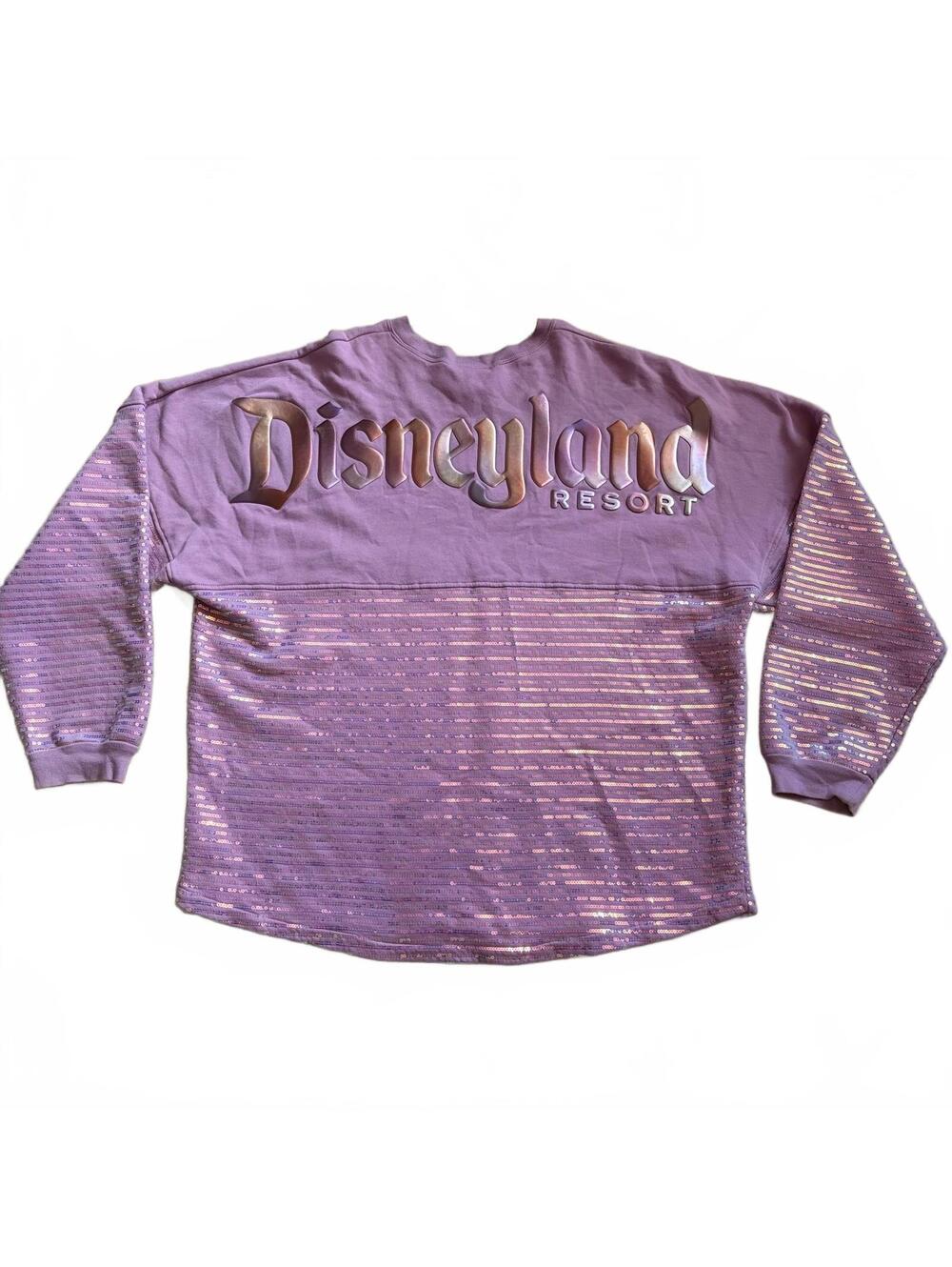 Disneyland Spirit Jersey Iridescent Sequin Sweatshirt Earidescent Pink Gold XXL
